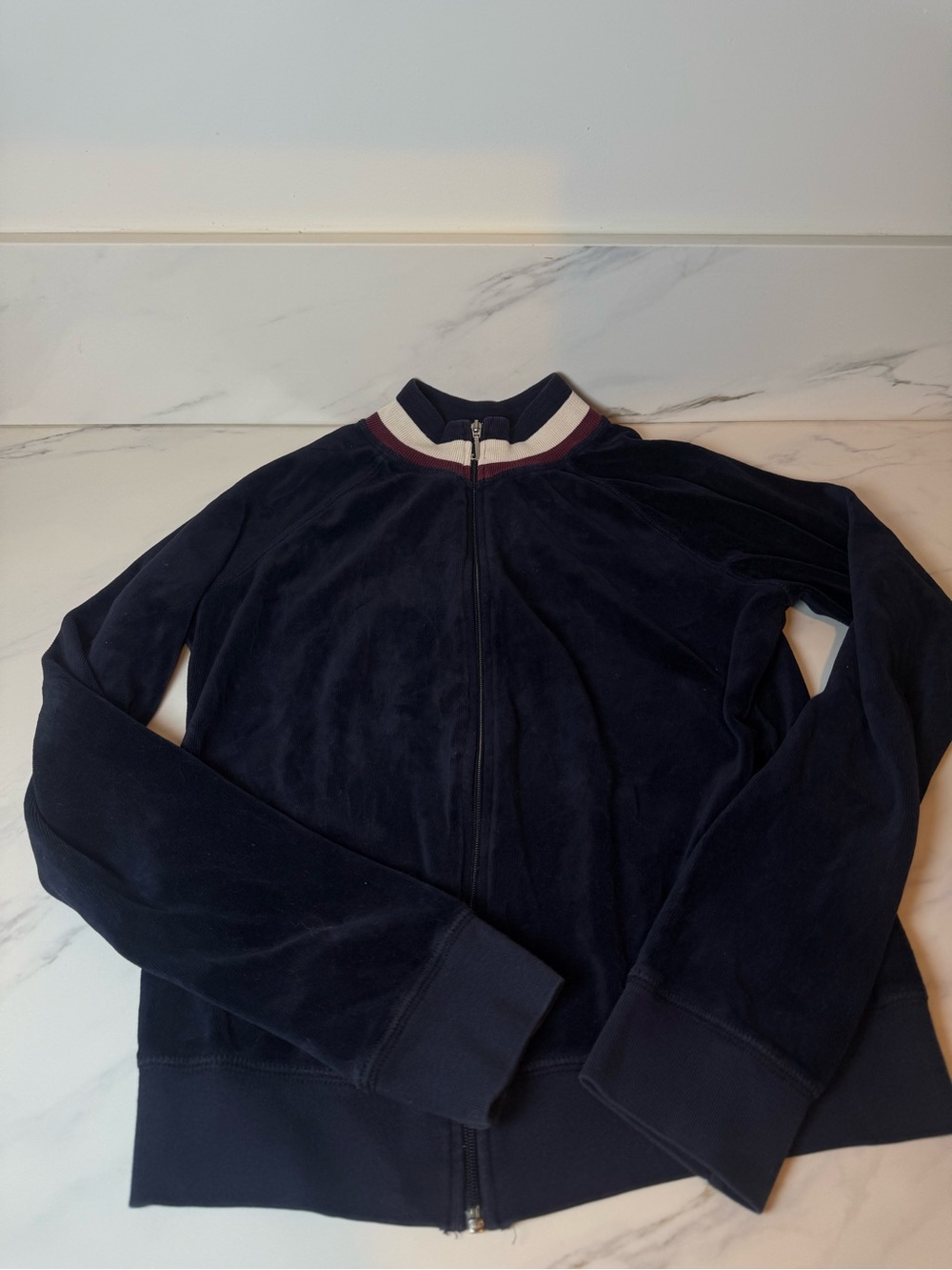 Y2K juicy couture navy blue velour track jacket